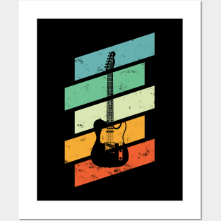 Vintage Style T-Style Electric Guitar Retro Colors Posters and Art